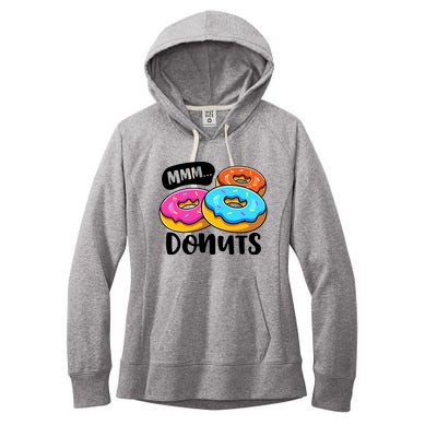 Mmm Donuts Donut Lover Funny Girl Women Doughnut Squad Food Women's Fleece Hoodie