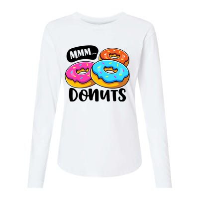 Mmm Donuts Donut Lover Funny Girl Women Doughnut Squad Food Womens Cotton Relaxed Long Sleeve T-Shirt