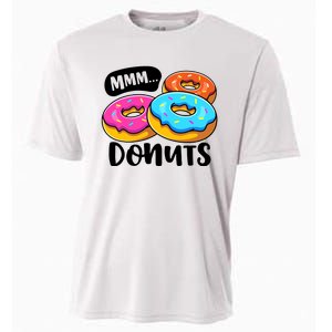 Mmm Donuts Donut Lover Funny Girl Women Doughnut Squad Food Cooling Performance Crew T-Shirt