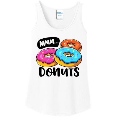 Mmm Donuts Donut Lover Funny Girl Women Doughnut Squad Food Ladies Essential Tank