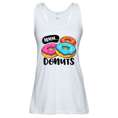 Mmm Donuts Donut Lover Funny Girl Women Doughnut Squad Food Ladies Essential Flowy Tank