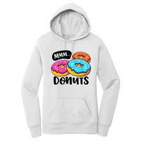 Mmm Donuts Donut Lover Funny Girl Women Doughnut Squad Food Women's Pullover Hoodie