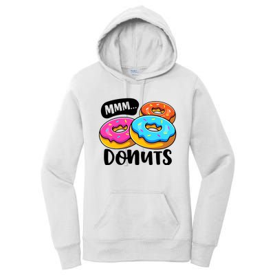 Mmm Donuts Donut Lover Funny Girl Women Doughnut Squad Food Women's Pullover Hoodie