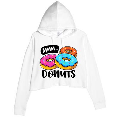 Mmm Donuts Donut Lover Funny Girl Women Doughnut Squad Food Crop Fleece Hoodie