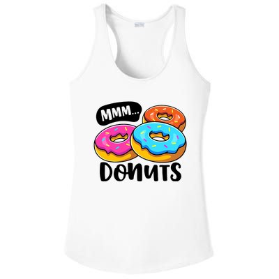 Mmm Donuts Donut Lover Funny Girl Women Doughnut Squad Food Ladies PosiCharge Competitor Racerback Tank