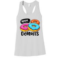 Mmm Donuts Donut Lover Funny Girl Women Doughnut Squad Food Women's Racerback Tank