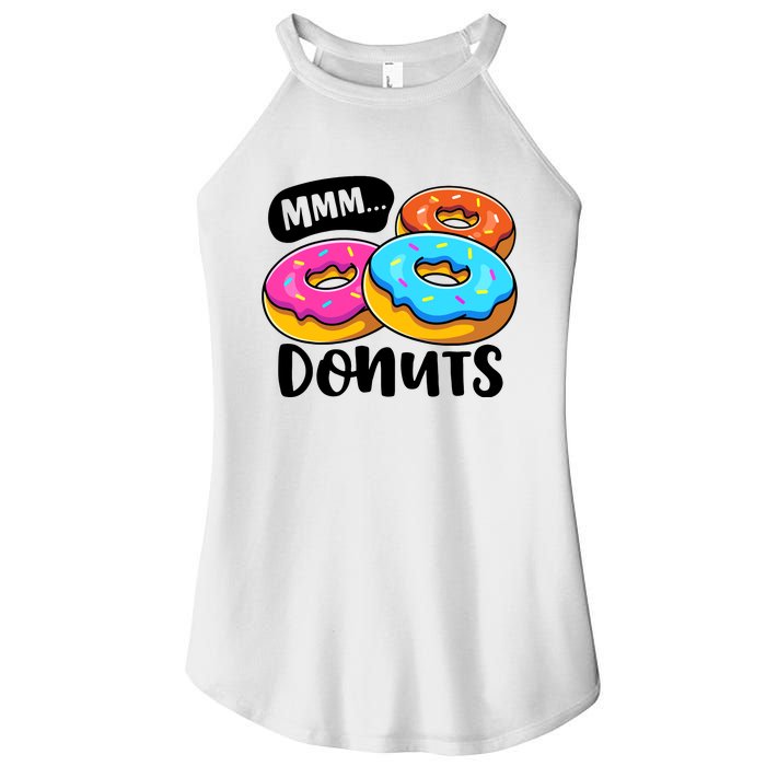 Mmm Donuts Donut Lover Funny Girl Women Doughnut Squad Food Women's Perfect Tri Rocker Tank