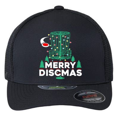 Merry Discmas Disc Golf Frisbee Christmas Xmas Funny Flexfit Unipanel Trucker Cap