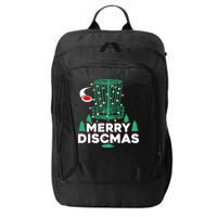 Merry Discmas Disc Golf Frisbee Christmas Xmas Funny City Backpack