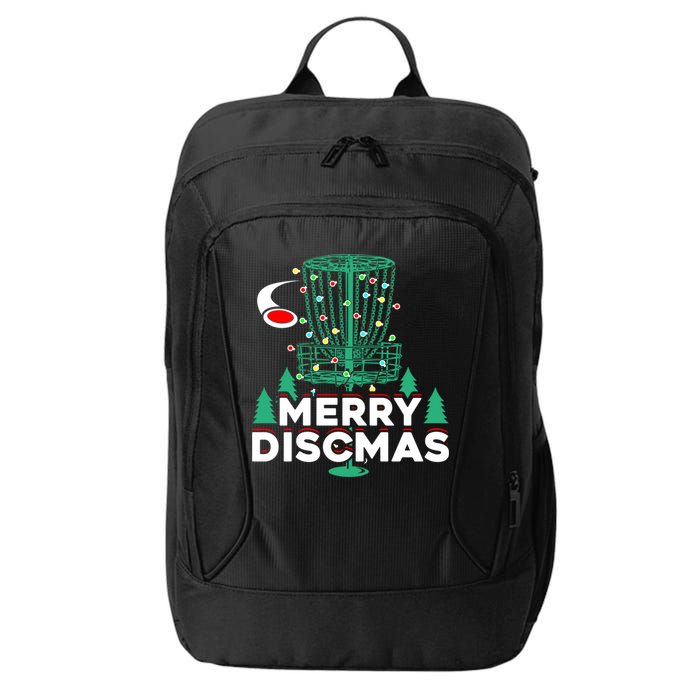 Merry Discmas Disc Golf Frisbee Christmas Xmas Funny City Backpack