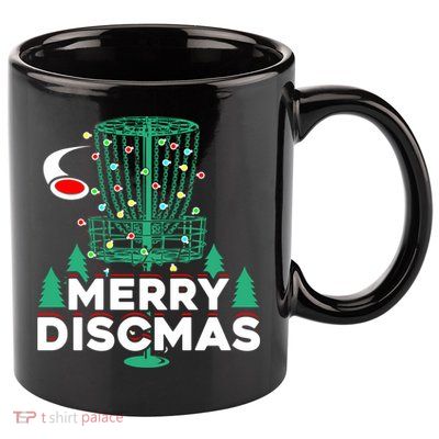 Merry Discmas Disc Golf Frisbee Christmas Xmas Funny 11oz C Handle Ceramic Mug