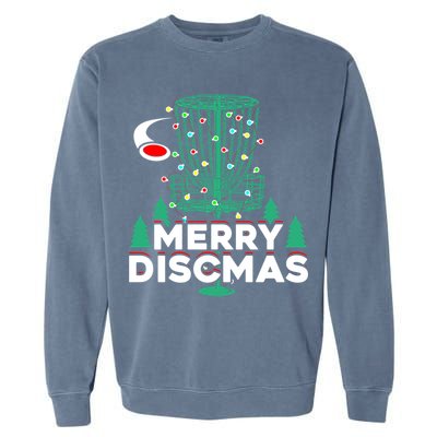 Merry Discmas Disc Golf Frisbee Christmas Xmas Funny Garment-Dyed Sweatshirt