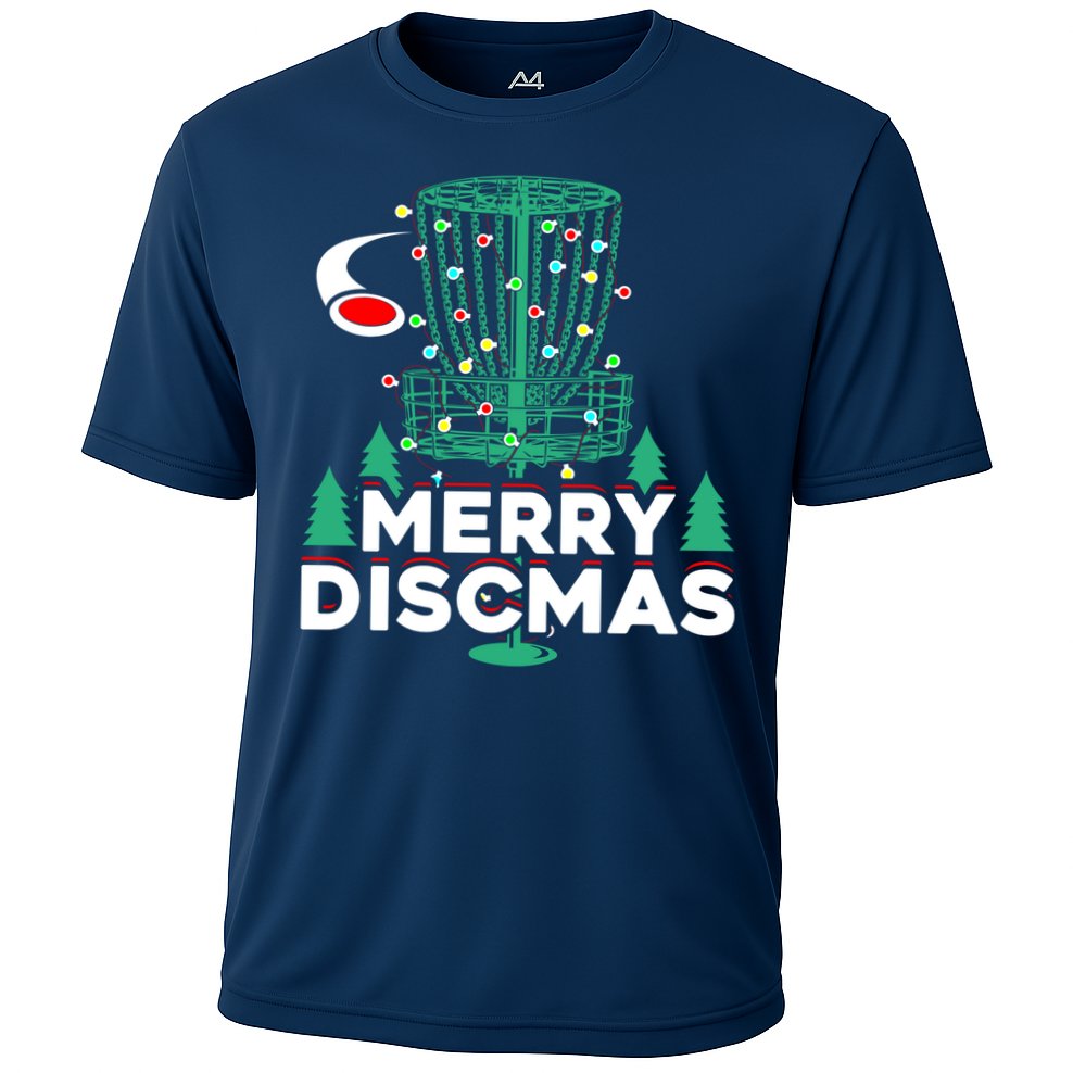 Merry Discmas Disc Golf Frisbee Christmas Xmas Funny Cooling Performance Crew T-Shirt