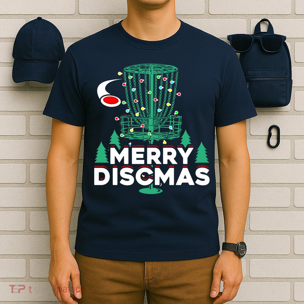 Merry Discmas Disc Golf Frisbee Christmas Xmas Funny T-Shirt
