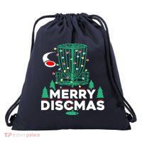 Merry Discmas Disc Golf Frisbee Christmas Xmas Funny Drawstring Bag