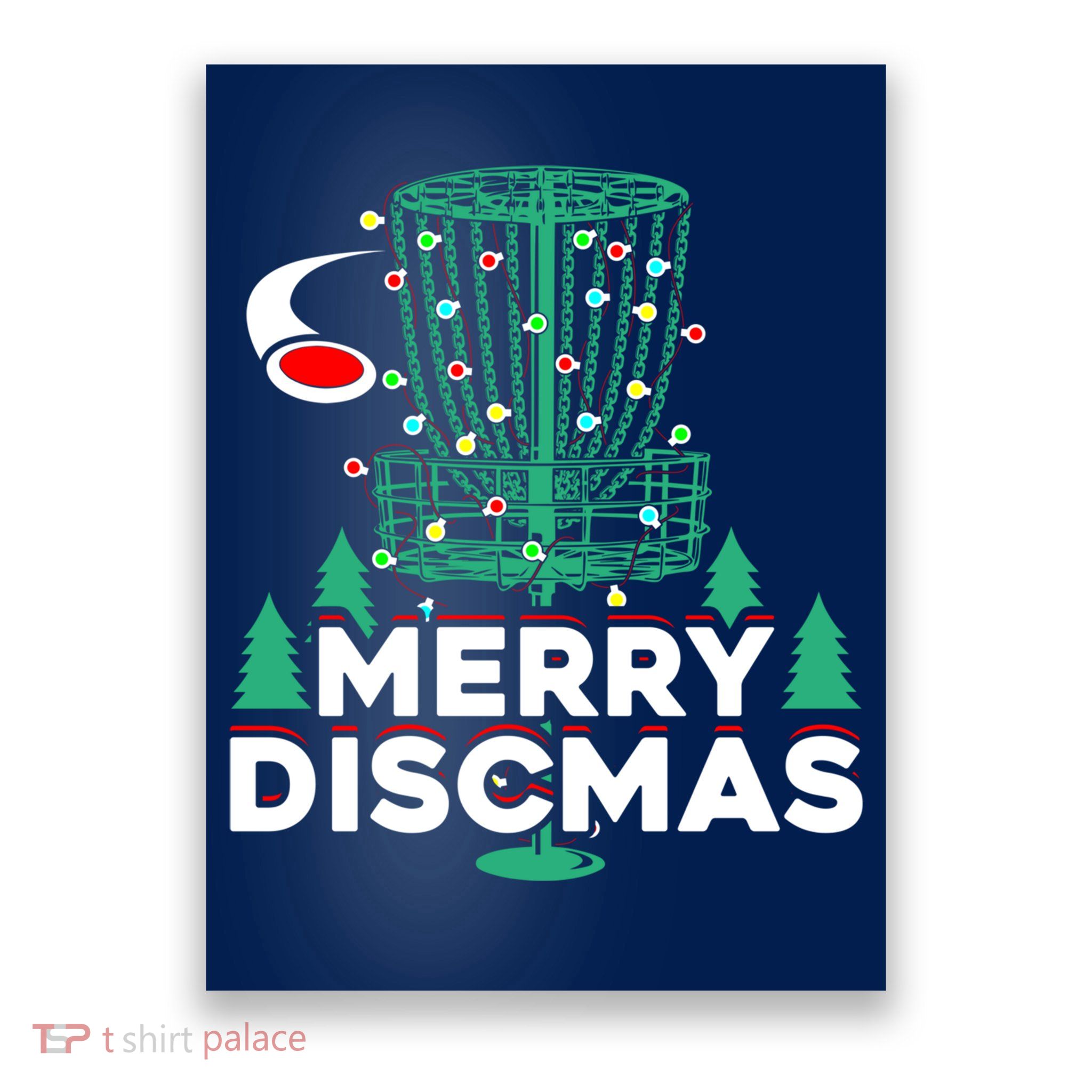Merry Discmas Disc Golf Frisbee Christmas Xmas Funny Poster
