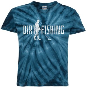 Metal Detecting Detector Detection Fishing Kids Tie-Dye T-Shirt