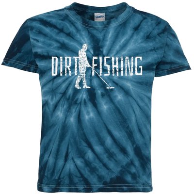 Metal Detecting Detector Detection Fishing Kids Tie-Dye T-Shirt