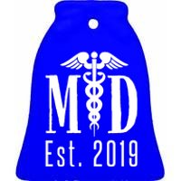 M D Degree 2019 Medical Student Physician Doctor Graduation Great Gift Ceramic Bell Ornament