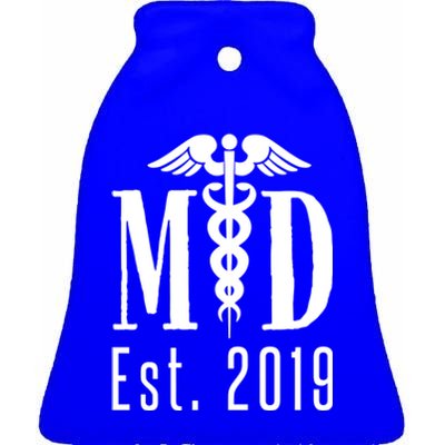 M D Degree 2019 Medical Student Physician Doctor Graduation Great Gift Ceramic Bell Ornament