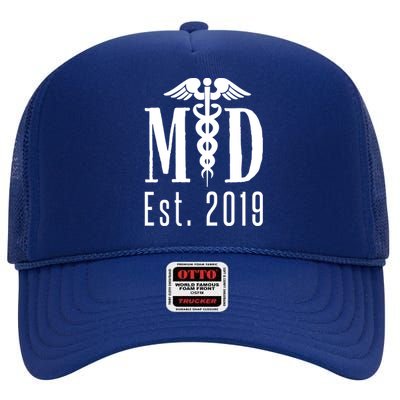 M D Degree 2019 Medical Student Physician Doctor Graduation Great Gift High Crown Mesh Back Trucker Hat