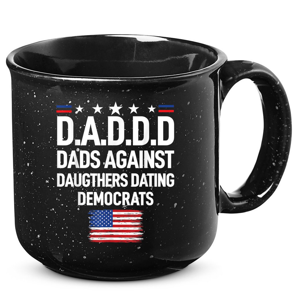 Mens Daddd Dads Against Daughters Dating Democrats 15oz Campfire Ceramic Mug