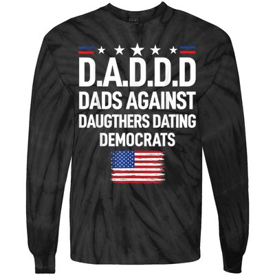 Mens Daddd Dads Against Daughters Dating Democrats Tie-Dye Long Sleeve Shirt