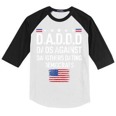 Mens Daddd Dads Against Daughters Dating Democrats Kids Colorblock Raglan Jersey