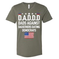 Mens Daddd Dads Against Daughters Dating Democrats V-Neck T-Shirt