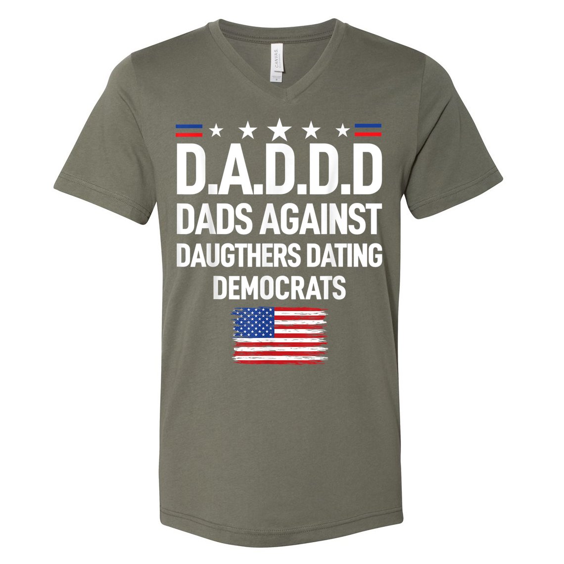 Mens Daddd Dads Against Daughters Dating Democrats V-Neck T-Shirt