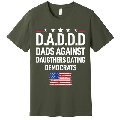Mens Daddd Dads Against Daughters Dating Democrats Premium T-Shirt