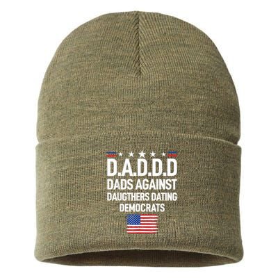 Mens Daddd Dads Against Daughters Dating Democrats Sustainable Knit Beanie