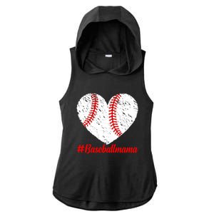 Mothers Day Distressed Baseball Mama Heart Mom Mama Gift Ladies PosiCharge Tri-Blend Wicking Draft Hoodie Tank