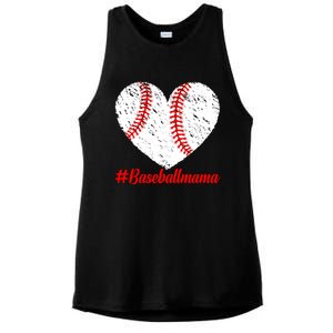 Mothers Day Distressed Baseball Mama Heart Mom Mama Gift Ladies PosiCharge Tri-Blend Wicking Tank