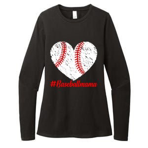 Mothers Day Distressed Baseball Mama Heart Mom Mama Gift Womens CVC Long Sleeve Shirt