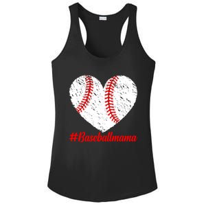 Mothers Day Distressed Baseball Mama Heart Mom Mama Gift Ladies PosiCharge Competitor Racerback Tank