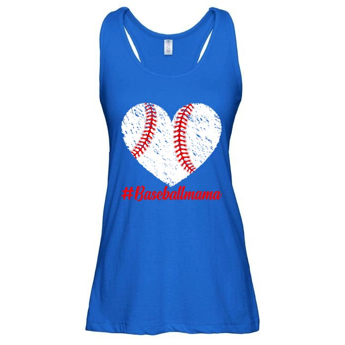 Mothers Day Distressed Baseball Mama Heart Mom Mama Gift Ladies Essential Flowy Tank