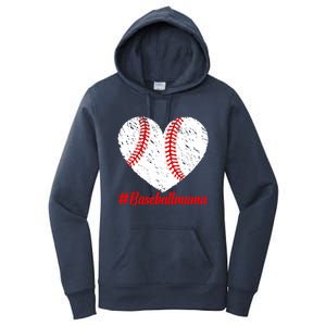 Mothers Day Distressed Baseball Mama Heart Mom Mama Gift Women's Pullover Hoodie