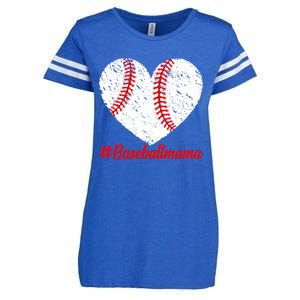 Mothers Day Distressed Baseball Mama Heart Mom Mama Gift Enza Ladies Jersey Football T-Shirt