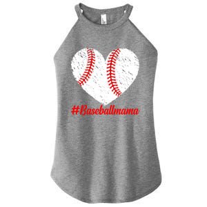 Mothers Day Distressed Baseball Mama Heart Mom Mama Gift Women's Perfect Tri Rocker Tank