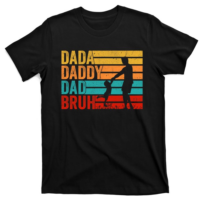 Men Dada Daddy Dad Bruh Fathers Day Vintage Funny Father T-Shirt