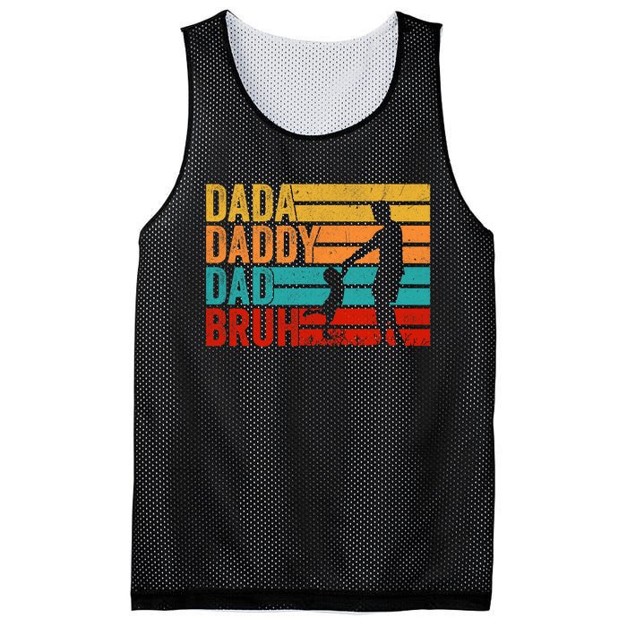 Men Dada Daddy Dad Bruh Fathers Day Vintage Funny Father Mesh Reversible Basketball Jersey Tank