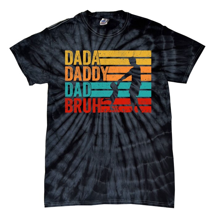 Men Dada Daddy Dad Bruh Fathers Day Vintage Funny Father Tie-Dye T-Shirt