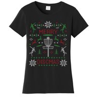 Merry Discmas Disc Golf Ugly Christmas Sweater Party Women's T-Shirt