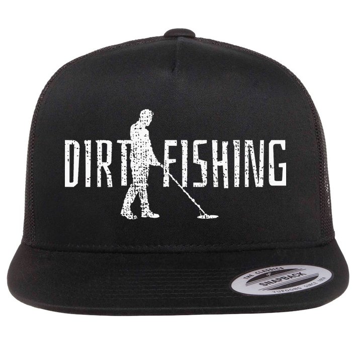 Metal Detecting Detector Detection Fishing Dirt Flat Bill Trucker Hat
