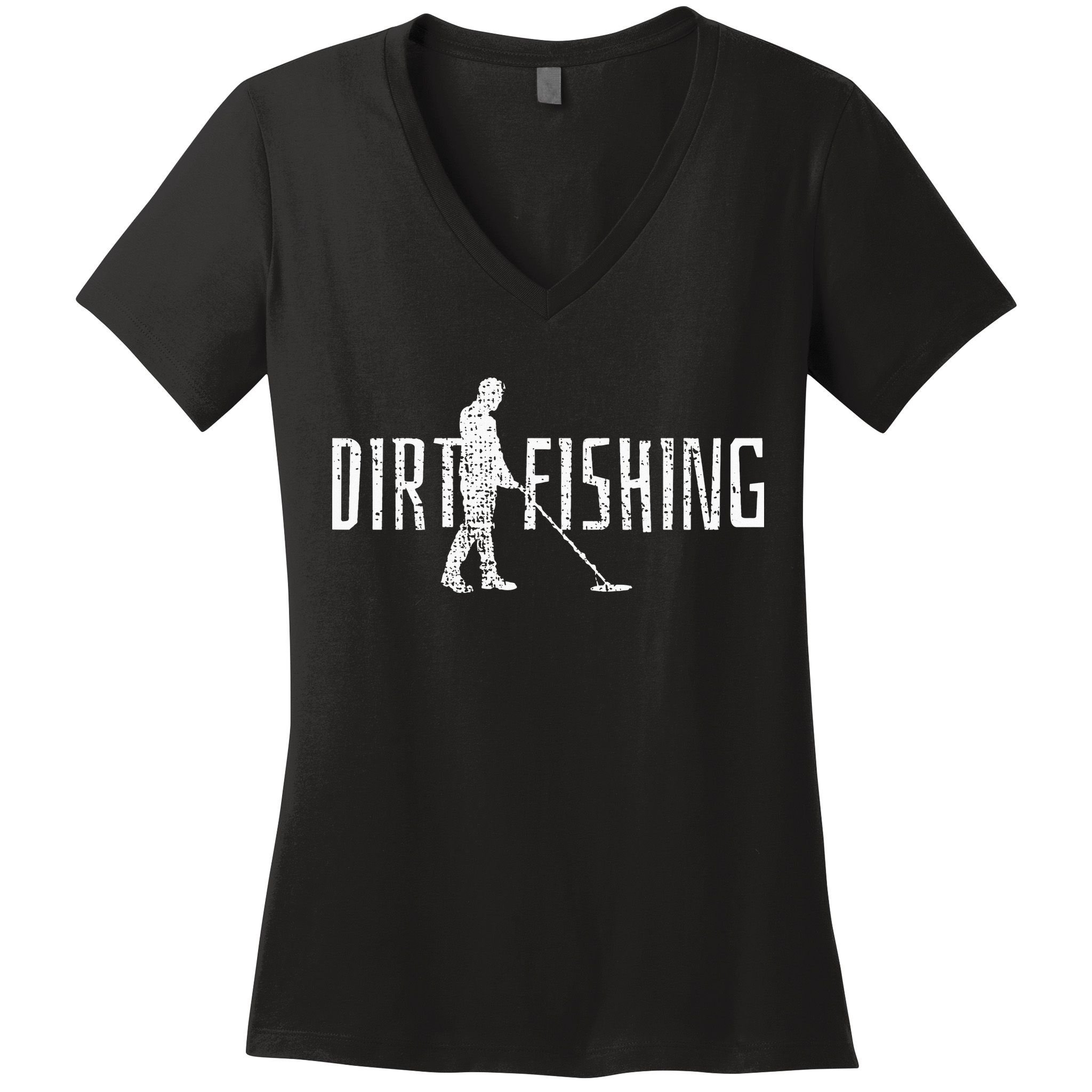 Metal Detecting Detector Detection Fishing Dirt Women's V-Neck T-Shirt