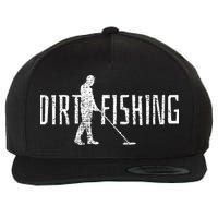 Metal Detecting Detector Detection Fishing Dirt Wool Snapback Cap