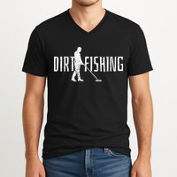 Metal Detecting Detector Detection Fishing V-Neck T-Shirt