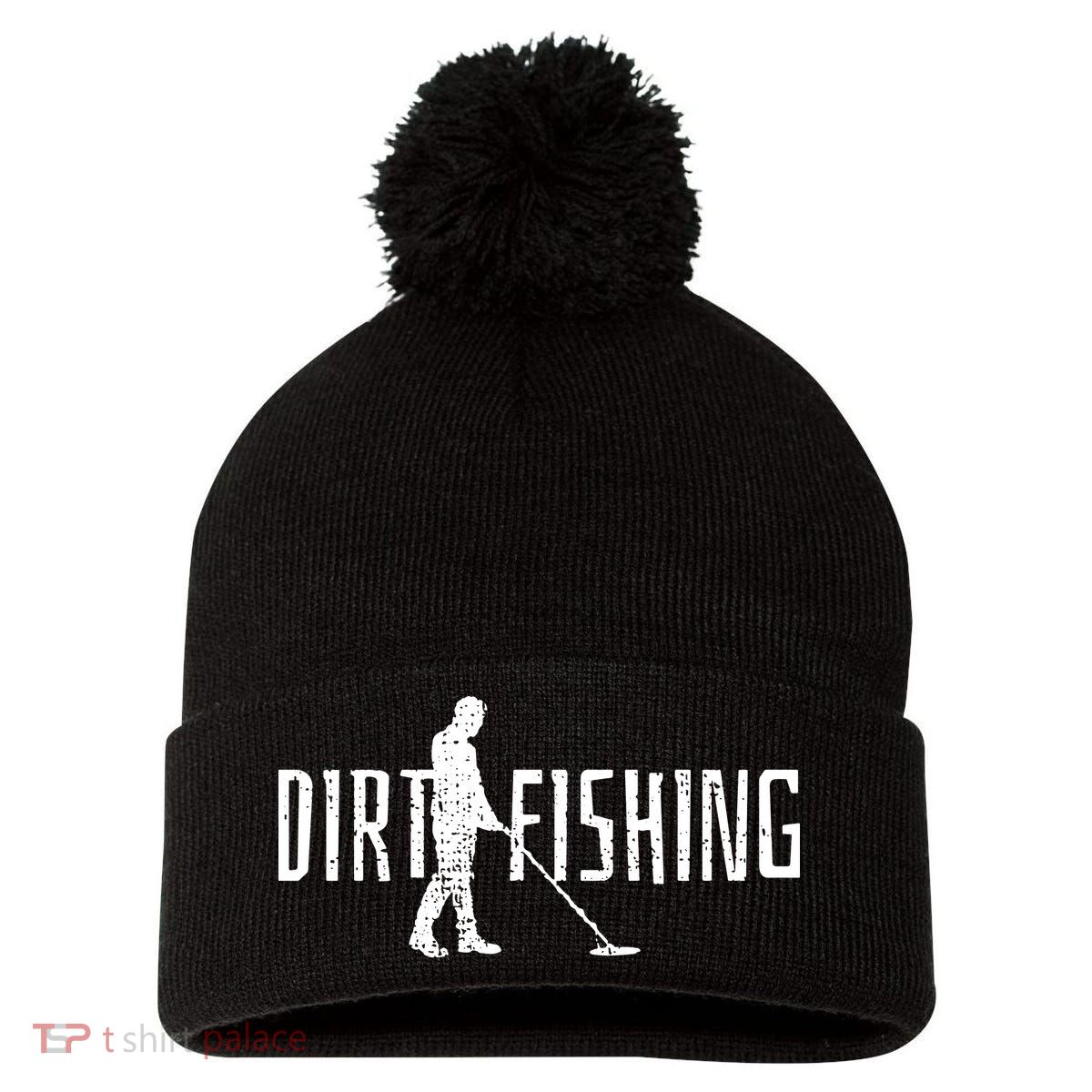 Metal Detecting Detector Detection Fishing Pom Pom 12in Knit Beanie