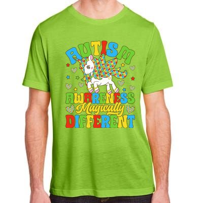 Magically Different Dabbing Unicorn Autism Awareness Puzzle Gift Adult ChromaSoft Performance T-Shirt